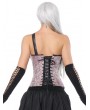 Black and Pink Leather Pattern One Shoulder Overbust Steampunk Corset