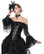 Black Victorian Lace Trumpet Sleeve Off-the-Shoulder Gothic Overbust Corset