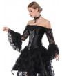 Black Victorian Lace Trumpet Sleeve Off-the-Shoulder Gothic Overbust Corset