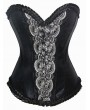 Black Victorian Lace Trumpet Sleeve Off-the-Shoulder Gothic Overbust Corset