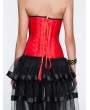 Black and Red Gothic Overbust Sexy Lace Appliqued Burlesque Corset