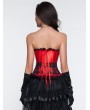 Black and Red Vintage Lace Ruffled Overbust Gothic Corset
