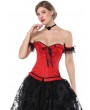 Black and Red Gothic Off-the-Shoulder Sexy Overbust Burlesque Corset