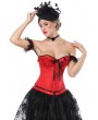 Black and Red Gothic Off-the-Shoulder Sexy Overbust Burlesque Corset
