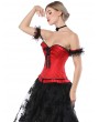 Black and Red Gothic Off-the-Shoulder Sexy Overbust Burlesque Corset