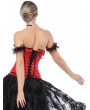 Black and Red Gothic Off-the-Shoulder Sexy Overbust Burlesque Corset