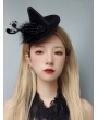 Black Gothic Skeleton Fur Wizard Hat Headdress