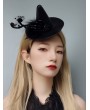 Black Gothic Skeleton Fur Wizard Hat Headdress