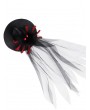 Black Gothic Spider Wizard Hat Headdress with Tulle
