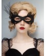 Black Gothic Demon Witch Skeleton Cosplay Eye Mask with Tulle