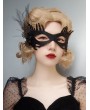 Black Gothic Demon Witch Skeleton Cosplay Eye Mask with Tulle