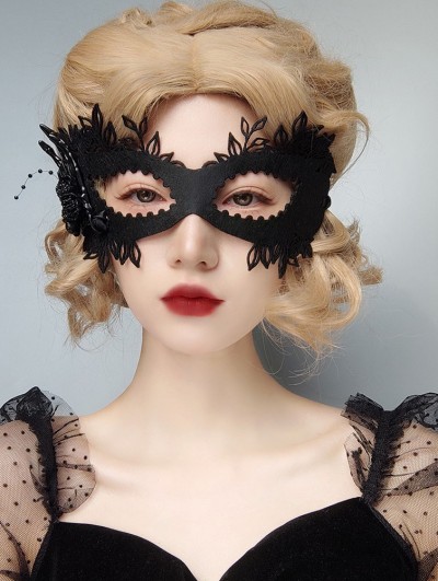 Black Rose Sexy Princess Gothic Half Face Mask