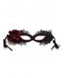 Red Rose Black Felt Masquerade Jeweled Eye Mask