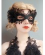 Black Gothic Halloween Party Bead Flower Cosplay Mask