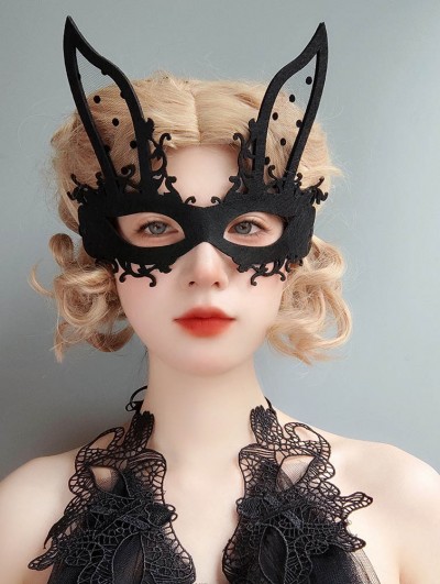 Bunny Girl Black Gothic Cosplay Halloween Mask
