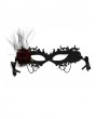 Black Gothic Red Rose Masquerade Tulle Mask