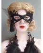 Black Gothic Gold Leaf Mesh Tassel Masquerade Mask