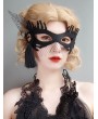 Black Gothic Gold Leaf Mesh Tassel Masquerade Mask