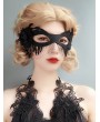 Black Gothic Rose Pendant Mesh Cosplay Mask