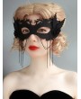 Black Gothic Flower Tasseled Wizard Cosplay Mask