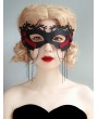 Black and Red Gothic Punk Costume Cross Tassel Mask