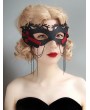 Black and Red Gothic Punk Costume Cross Tassel Mask