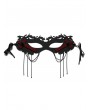 Black and Red Gothic Punk Costume Cross Tassel Mask