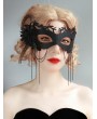 Halloween Masquerade Black Gothic Tassel Flower Mask