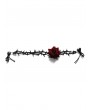 Black and Red Gothic Retro Vampire Rose Choker