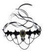 Black Gothic Geometric Double Sided Ribbon Choker