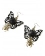 Black Vintage Gothic Spider Butterfly Earrings