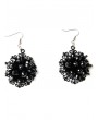 Black Gothic Baroque Style Beaded Crystal Earrings