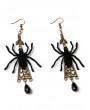 Black Vintage Gothic Spider Pendant Halloween Earrings