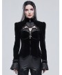 Devil Fashion Black Gothic Victorian Elegant Velvet Party Tail Coat for Women