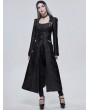 Devil Fashion Black Gothic Vintage Low-Cut Daily Wear Long Coat for Women