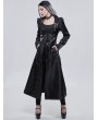 Devil Fashion Black Gothic Vintage Low-Cut Daily Wear Long Coat for Women