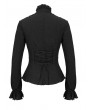 Devil Fashion Black Gothic Elegant Flower Long Sleeve Blouse for Women