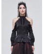Devil Fashion Black Elegant Gothic Sexy Off-the-Shoulder Long Sleeve Shirt for Women