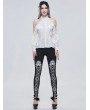 Devil Fashion White Elegant Gothic Sexy Off-the-Shoulder Long Sleeve Shirt for Women