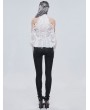 Devil Fashion White Elegant Gothic Sexy Off-the-Shoulder Long Sleeve Shirt for Women