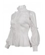 Devil Fashion White Elegant Gothic Sexy Off-the-Shoulder Long Sleeve Shirt for Women