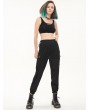 Devil Fashion Black Gothic Grunge Causal Long Cargo Pants for Women