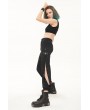 Devil Fashion Black Gothic Grunge Causal Long Cargo Pants for Women