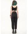 Devil Fashion Black Gothic Punk Grunge One Shoulder Overalls for Women