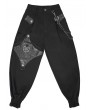 Devil Fashion Black Gothic Punk Pentagram Chain Loose Cargo Trousers for Women