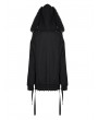 Punk Rave Black Gothic Cute Cat Pattern Long Ear Loose Hoodies for Women