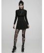 Punk Rave Black Gothic Punk Long Sleeve Chain Print Daily Wear Short Dress