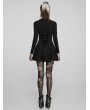 Punk Rave Black Gothic Punk Long Sleeve Chain Print Daily Wear Short Dress