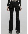 Punk Rave Black Gothic Punk Slim Long Flared Pants for Women