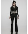 Punk Rave Black Gothic Punk Slim Long Flared Pants for Women